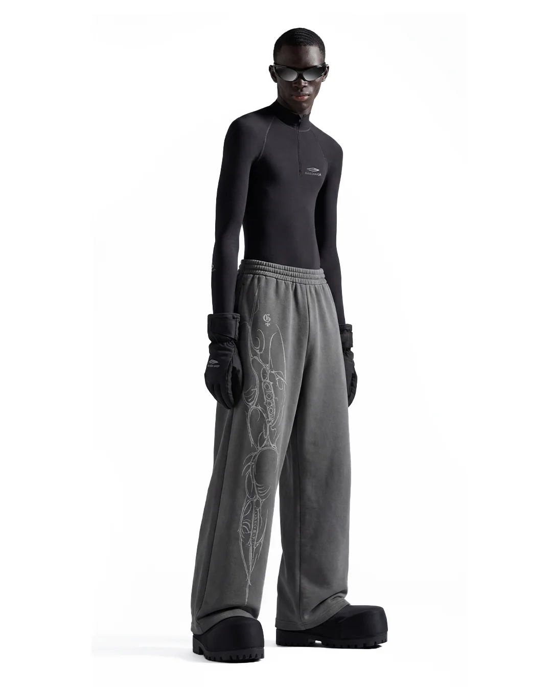 Strix Dark Grey Unisex Straight Fit Baggy Pants - Image 2